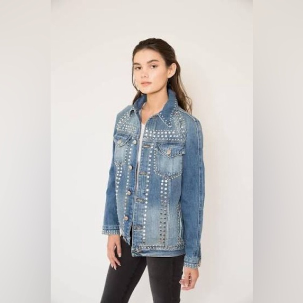 Frame Studded Denim Jacket sz M - Picture 4 of 15
